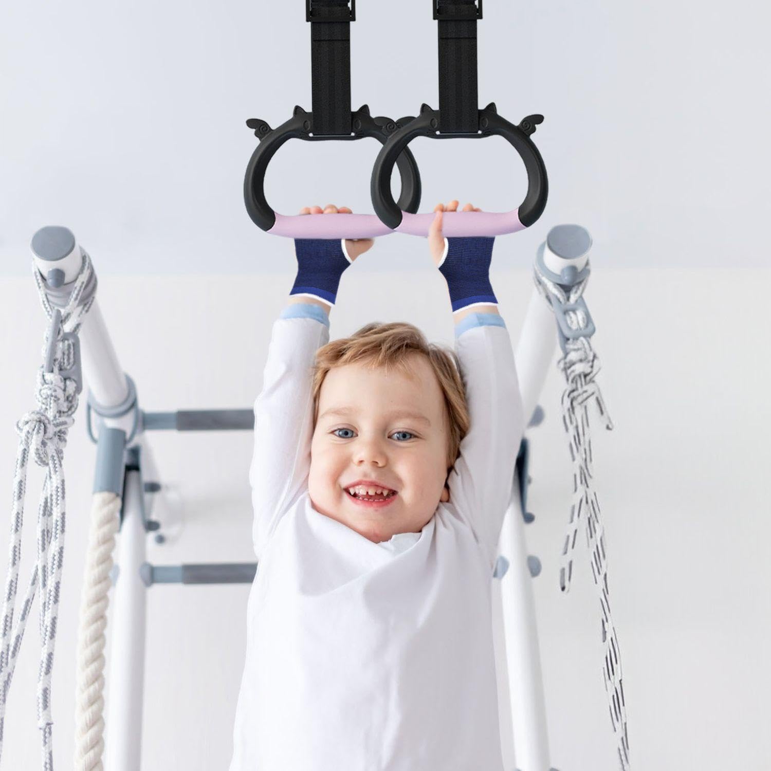 1 Par De Anillos Deportivos para Niños Y 1 Par De Protectores De Palmas, Equipos De Fitness para Niños, Equipos De Entrenamiento Físico para Niños, Accesorios De Fitness En Interiores.