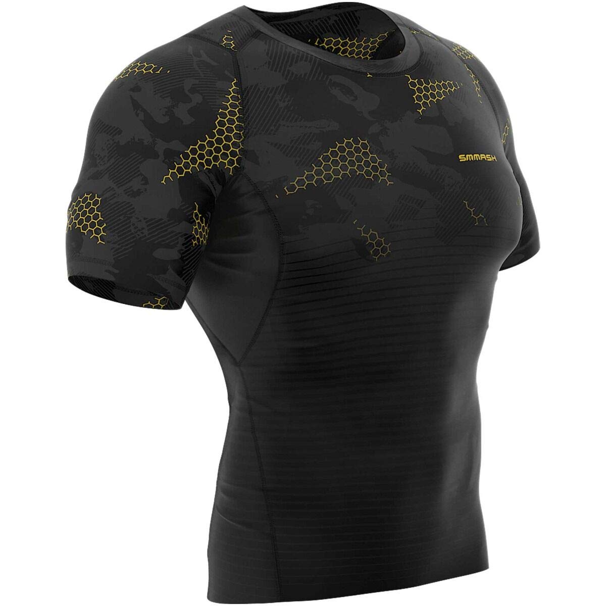 SMMASH T-Shirt De Compression Maillot De Compression pour Hommes Maillot De Course À Manches Courtes