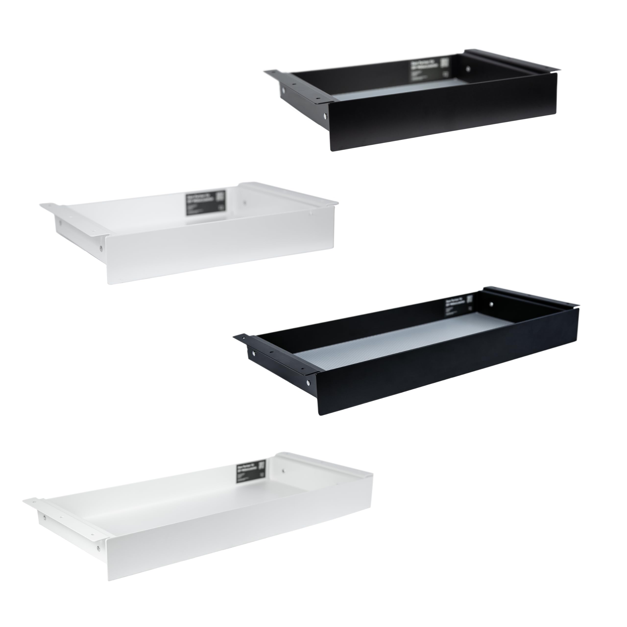 Natural Goods Berlin EXPERT - Cassetto in metallo nero con tappetino antiscivolo – 55 x 25 x 5 cm – Sottomano cassetto cassetto cassetto scrivania Under Desk Drawer cassetto scrivania