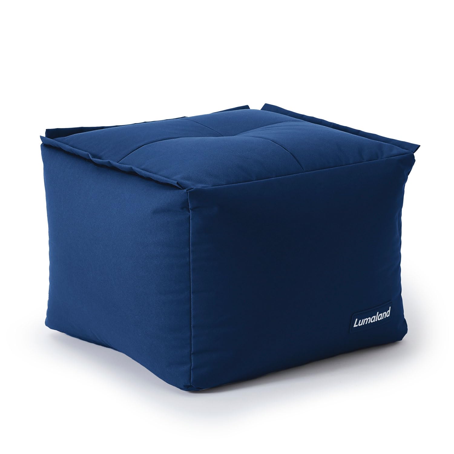 Lumaland Pouf modulare, pouf impermeabile, sgabello espandibile e leggero, per interni ed esterni, seduta lavabile per giardino e interni, 54 x 54 x 54 x 54 cm [blu scuro]