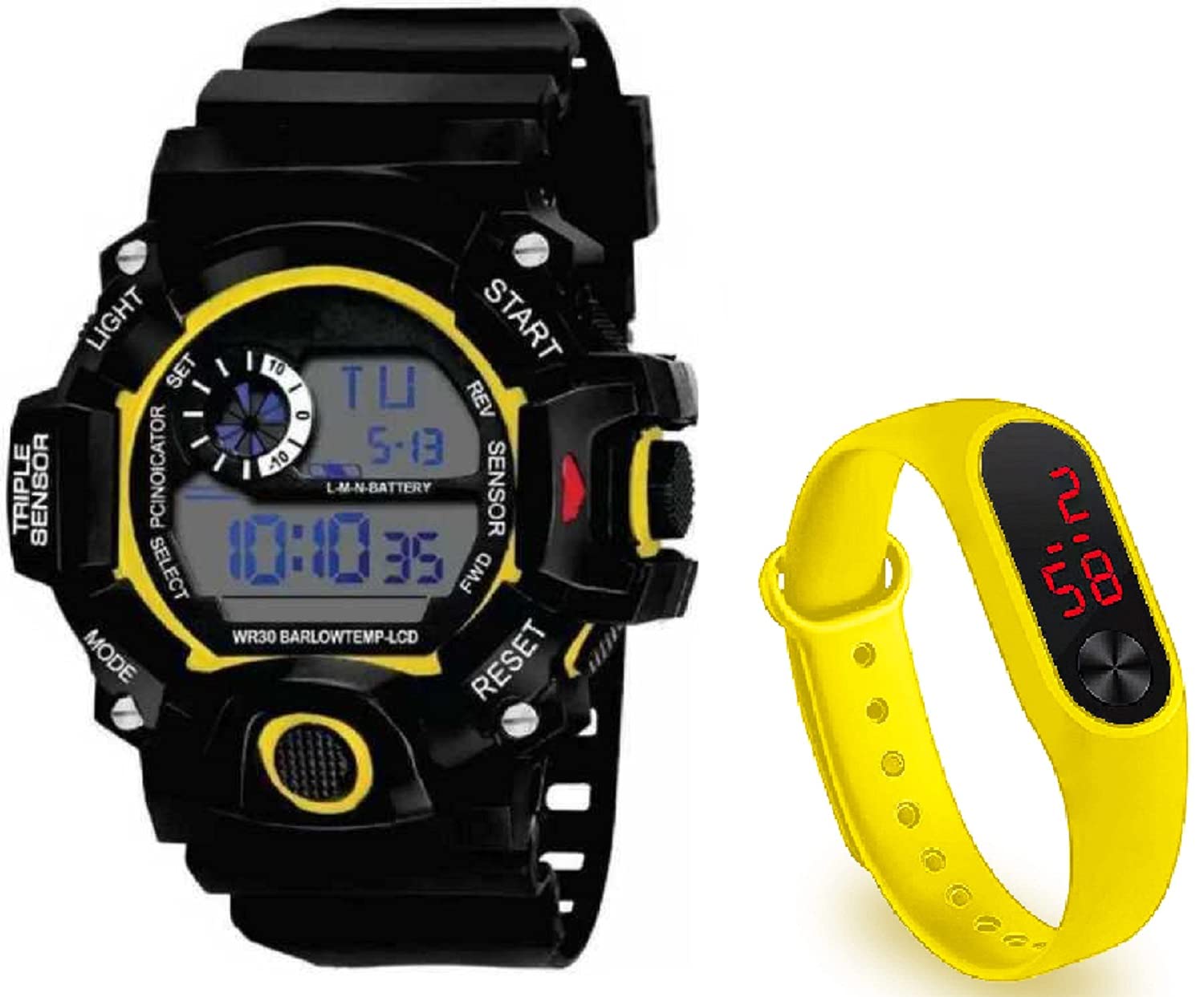 ZUPERIA Digital Watch Combo for Kids,Boys and Men (Yellow) (B08SM31L8F) Amazon Price History, Amazon Price Tracker