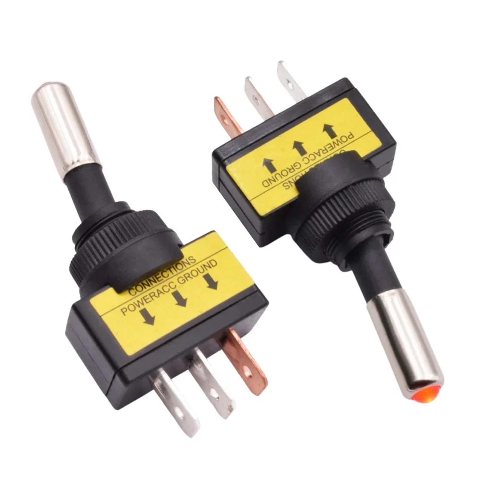 5/10 Uds. LED for coche de 12mm 15D SPST 2 posiciones 3 pines encendido apagado 12V 24V CC