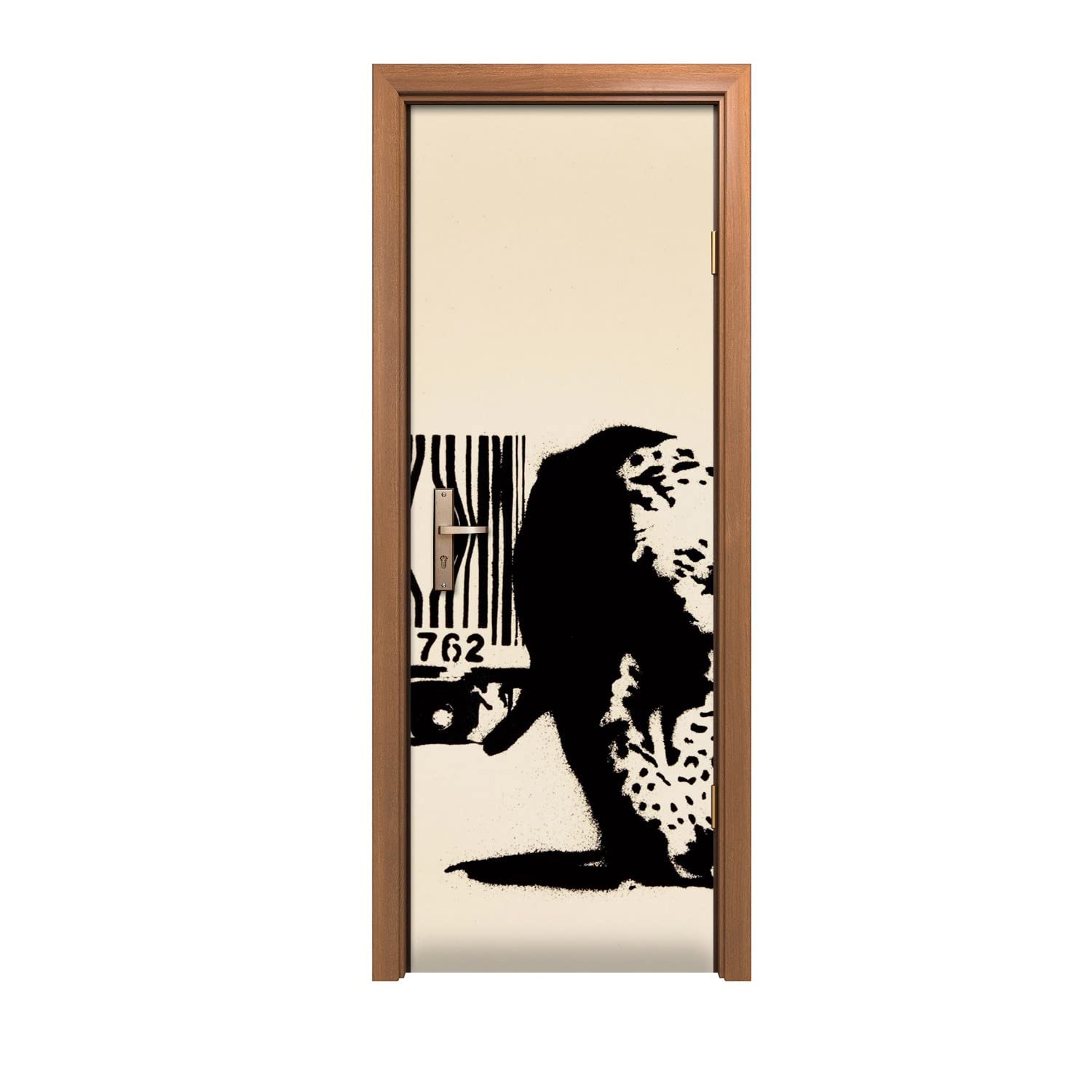 Masquez une porte abîmée avec l'autocollant mural 70x200cm au motif léopard