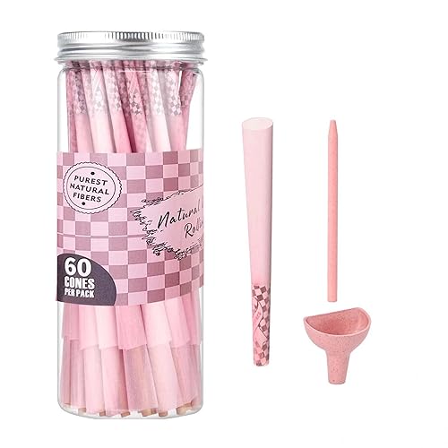 Cones Rolling Paper Classic King Size-60 Pack- Pink Pre Rolled Cones with Loader and Packing Tubes Included