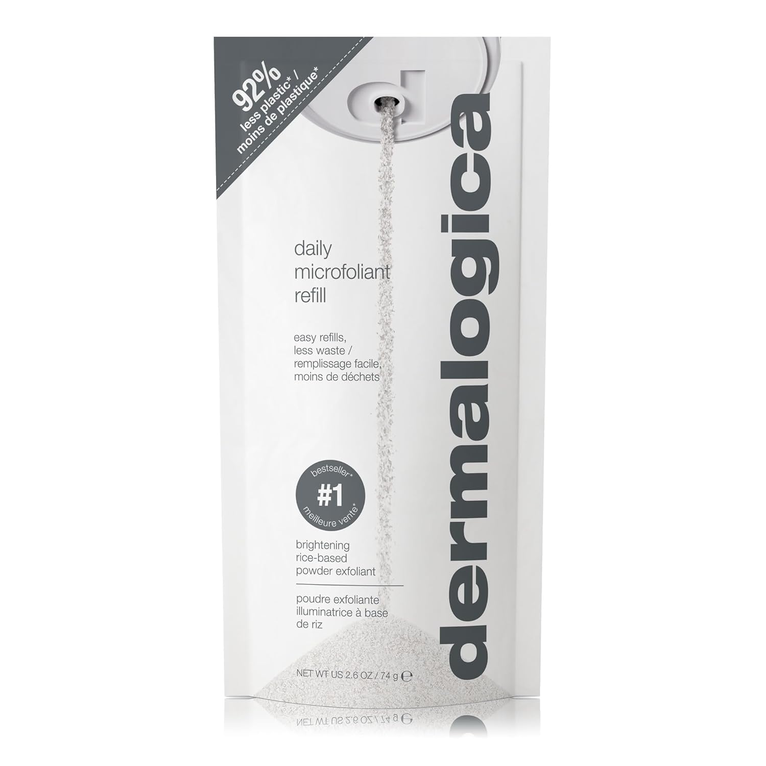 Dermalogica Daily Microfoliant 74g Refill - Aromatic Daily Exfoliating Powder for Brighter & Smoother Skin, with Rice Enzymes - Suitable for All Skin Types