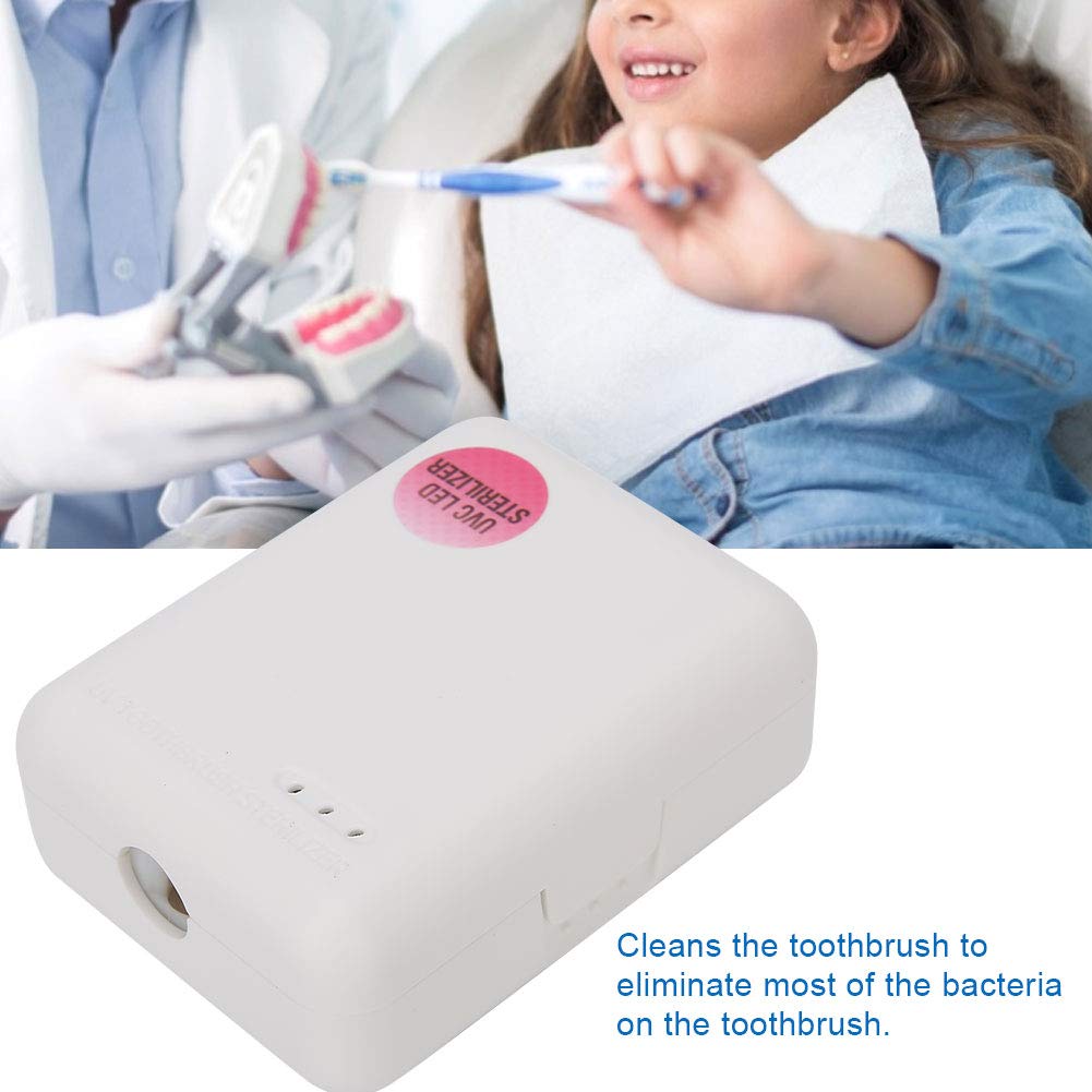 Disinfettante per sterilizzare lo spazzolino da denti, disinfettante per sterilizzatore a parete portatile per spazzolino UV, supporto per asciugatura per sterilizzazione a spazzolino UV(bianco)