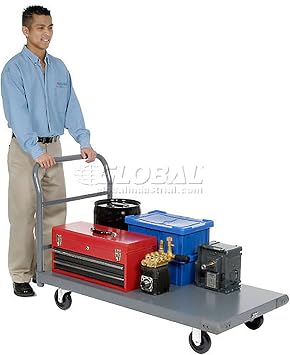 Global Industrial Platform Truck w/Steel Deck, 5" Polyurethane Casters, 36 x 24, 1000 Lb. Capacity