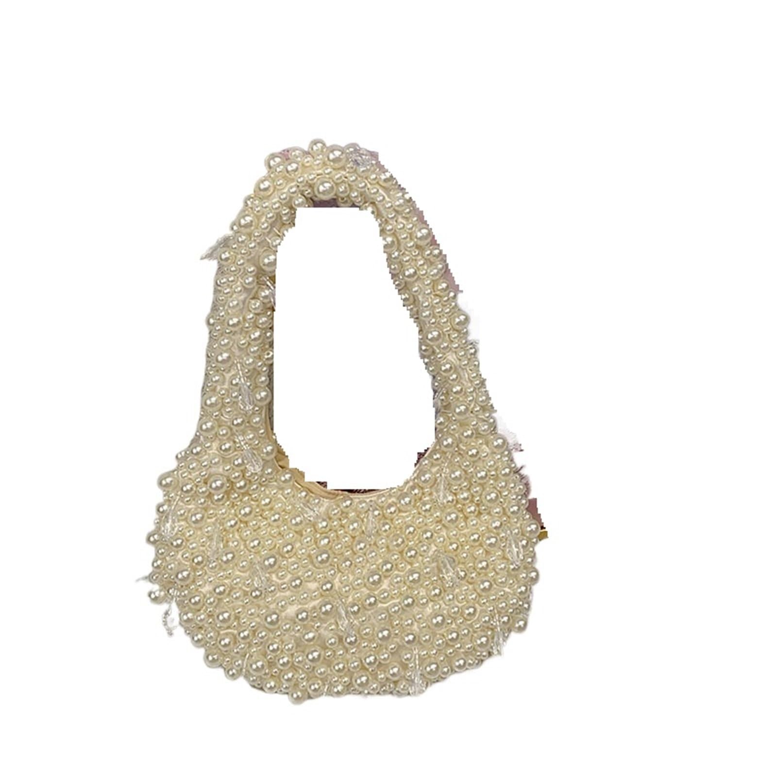 Perlen Clutch Handgemachte Abend Perle Tasche Handtaschen Designer Nette Frau Perlen(Color4)