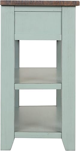 Miniatura 39 de Polibi Mesa consola superior de madera de pino macizo, mesa auxiliar moderna para sofá de entrada con 3 cajones de almacenamiento y 2 estantes