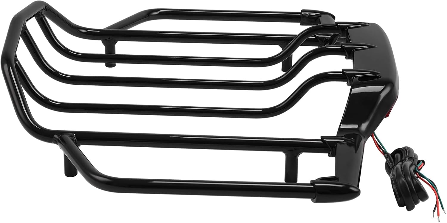TCMT Black LED Trunk Luggage Rack Fits For Harley 1993-2013 Road King Road Glide Street Glide Electra Glide Ultra Limited Pack