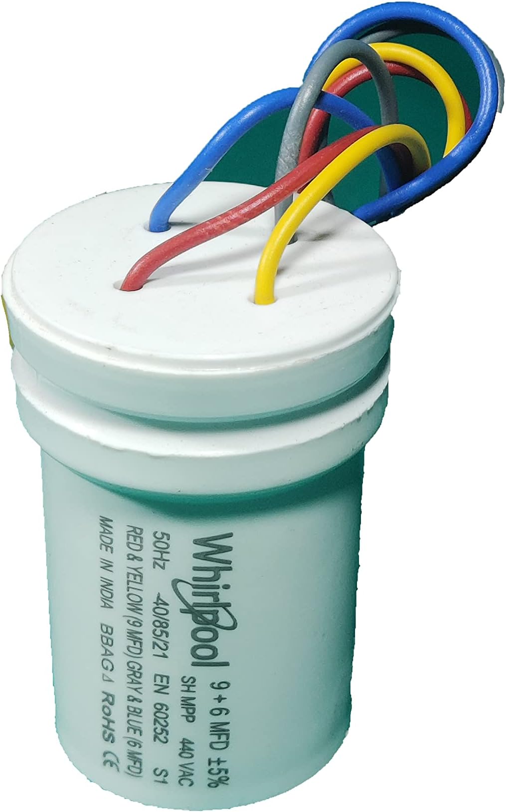 Arvika Sales Capacitor 9+6 MFD Suitable for Whirlpool Semi-Automatic Washing Machine for Wash and Spin Motor (Match & Buy)