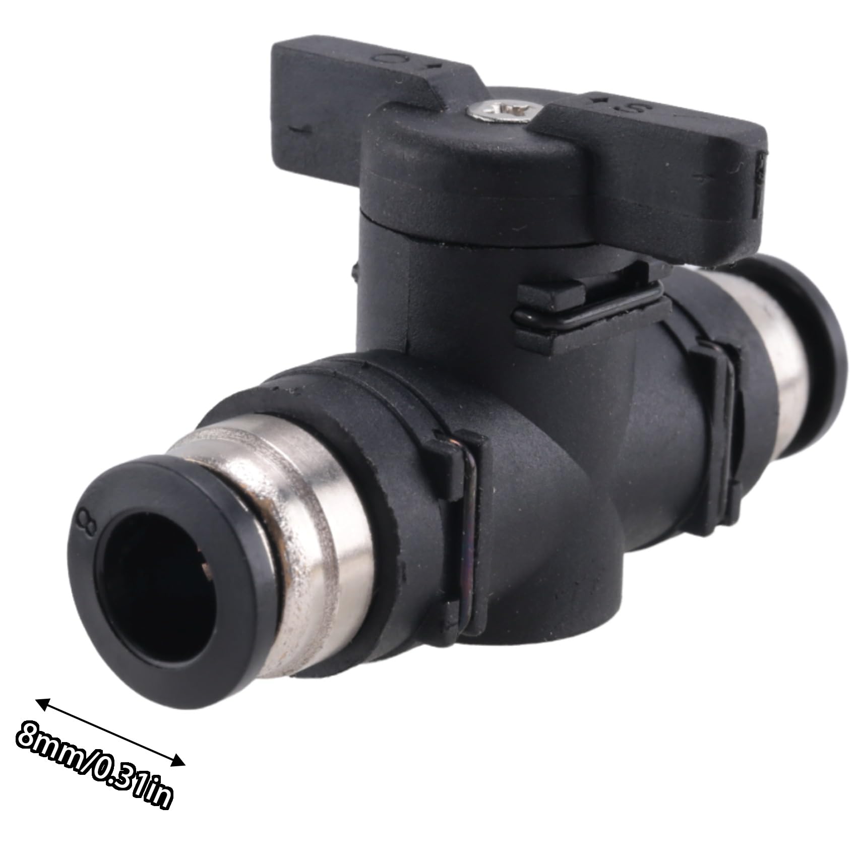 8 mm Push Connect Valve Ball Valve 8 mm Air Control Valve Quick Connect Valve Tube Fittings 3 Pack Easy Install Easy To Use