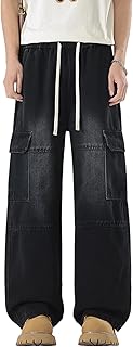 Comprar Genérico Jeans de Hombre Harajuku Retro Unisex Pantalón Cargo Slouchy Estilo Baggy Y2K Hip Hop Jean Holgado Streetwear Casual KPOP Otoño Ropa Urbana Casual Pantalones Cargo