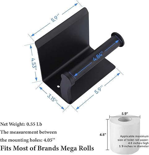 Miniatura 4 de Smarthome - Soporte de papel higiénico con estante para teléfono, dispensador de papel higiénico autoadhesivo de aluminio para mega rollo, soporte