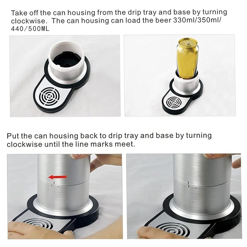 ultrasónico Dispensador de Cerveza, Maquina De espumante De Cerveza, Dispensador Grifo De Cerveza para Latas, Regalo para Los Amantes De La Cerveza,Plata