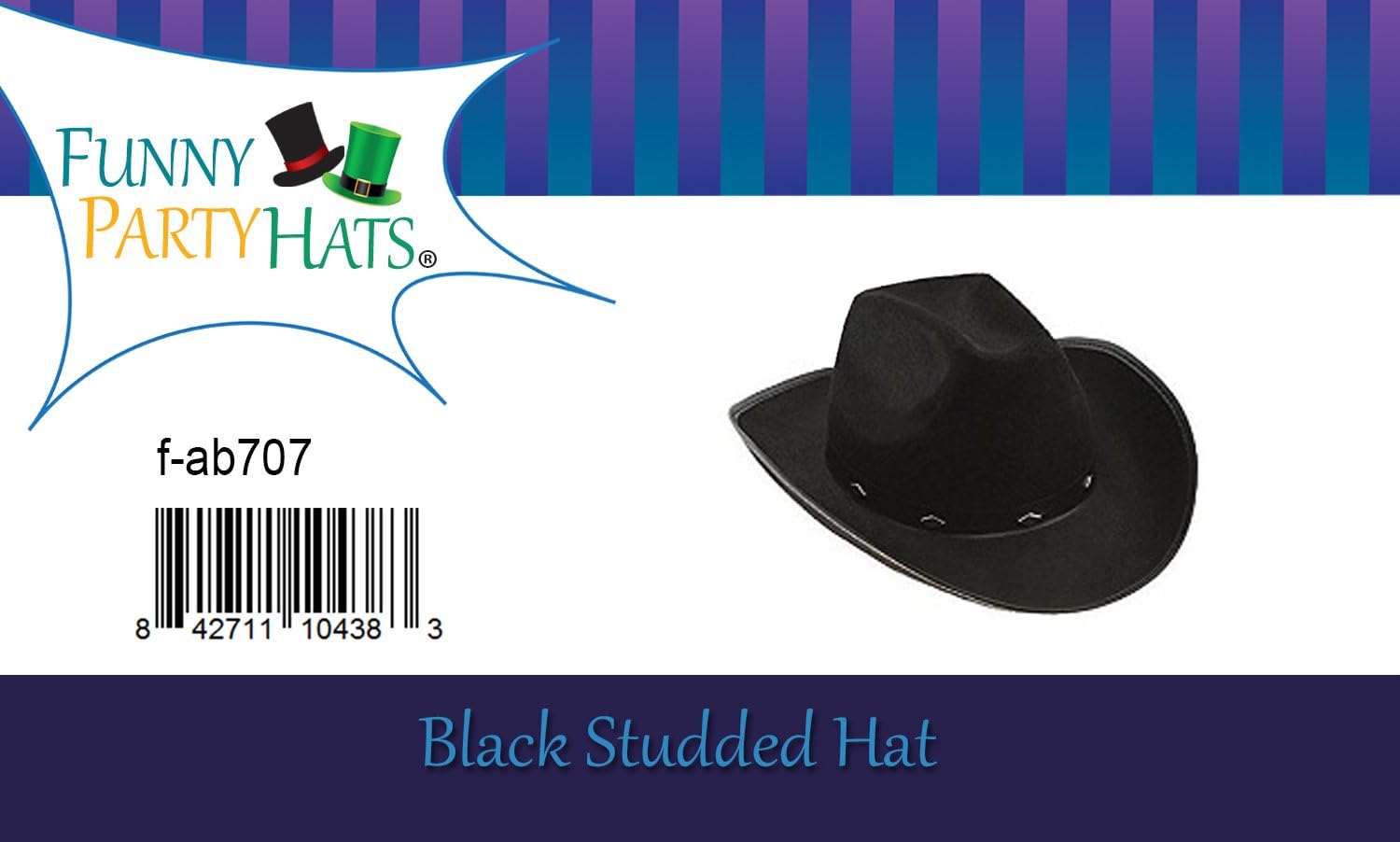 Funny Party Hats - Studded Cowboy Hat - Cowboy Costume Accessory - Image 7