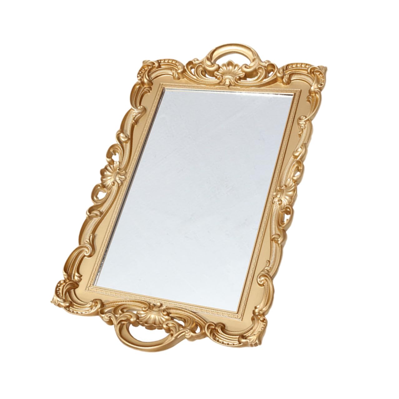 Vassoio Specchiato Decorativo Oro in Pp Leggero e Portatile | Hotel e Cerimonie Nuziali, per Cioccolato e Caramelle, Stile Raffinato