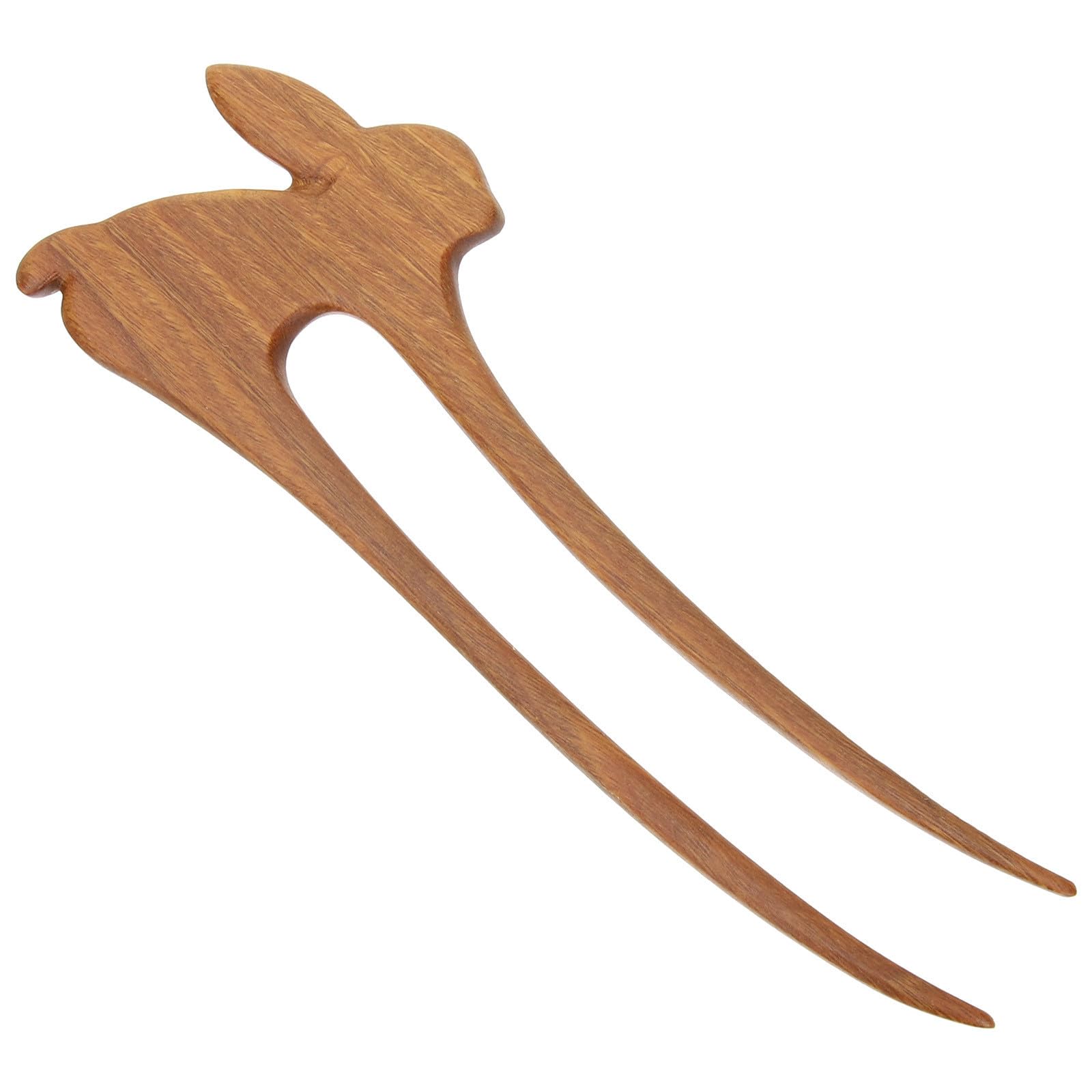 Palillo de madera para el cabello con forma de conejo vintage 8