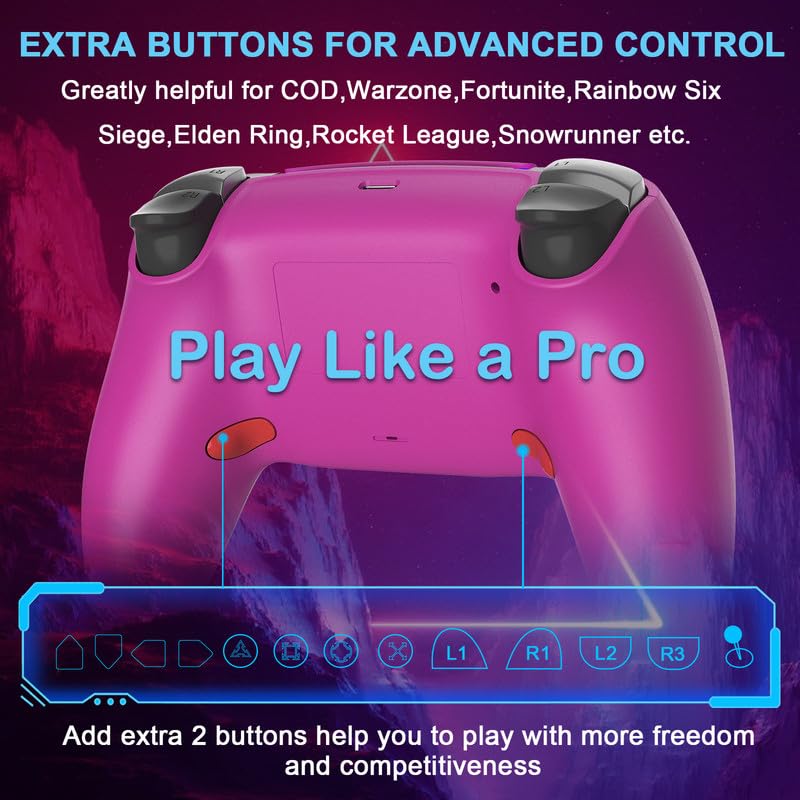 PC Controller,Multi Platform Controller for  PC/PS4/Steam/iOS/Android/MAC/IPad/TV,Custom for Playstation Controller  with Turbo and Back Paddles,Ymir