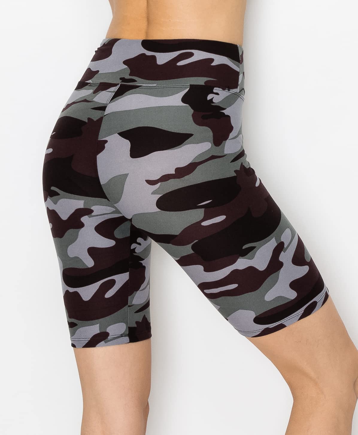 Pantalones cortos de ciclismo de cintura alta para mujer, pantalones de yoga para entrenamiento atlético, control de barriga, elásticos, para correr - Gris - Talla única