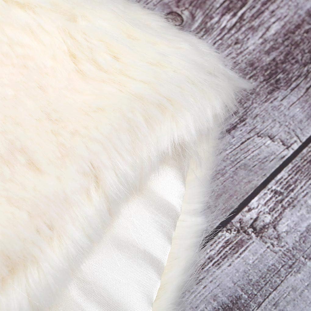 CanB Women's Faux Rabbit Fur Stole Winter Bridal Fur Wraps and Shawls Bride Wedding Fur Cape for Bridesmaids - Image 9