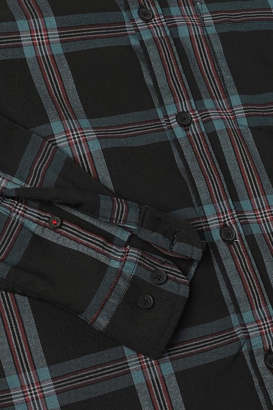Image of Dennis Lingo Men's Cotton Casual Shirt, Long Sleeve Slim Fit Spread Collar
