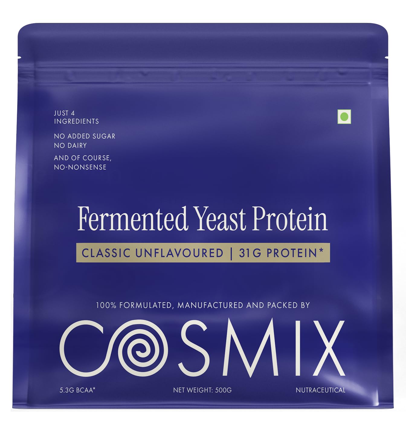 Cosmix Fermented Yeast Protein Powder | 24g Protein |Pure Single-Source Plant Protein| Made with Real Mango | High Absorption with PDCAAS of 1 | No Dairy | Made In-House | Smooth, Tasty & Gut-Friendly | Ratnagiri Mango, 38g Sachet — Amazon image 11