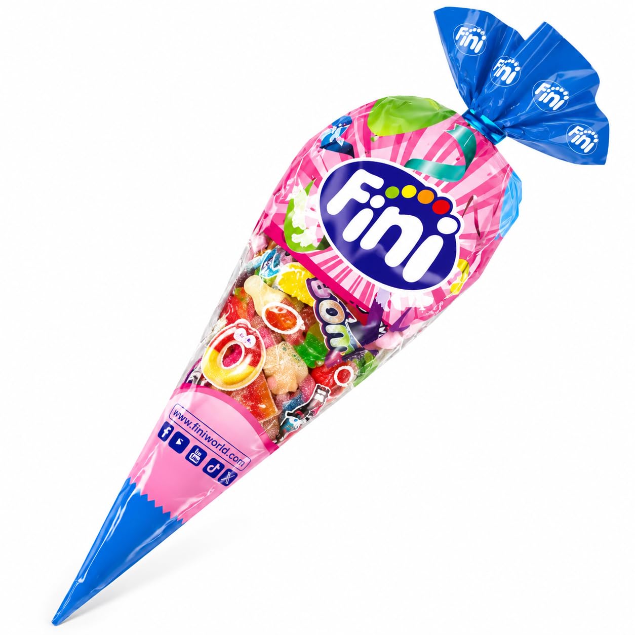 Fini Conos de Chuches Surtidas 70 g – Pack 20 o 30 Unidades – Golosinas Variadas – Conos para Cumpleaños, Fiestas Infantiles, Piñatas y Candy Bar