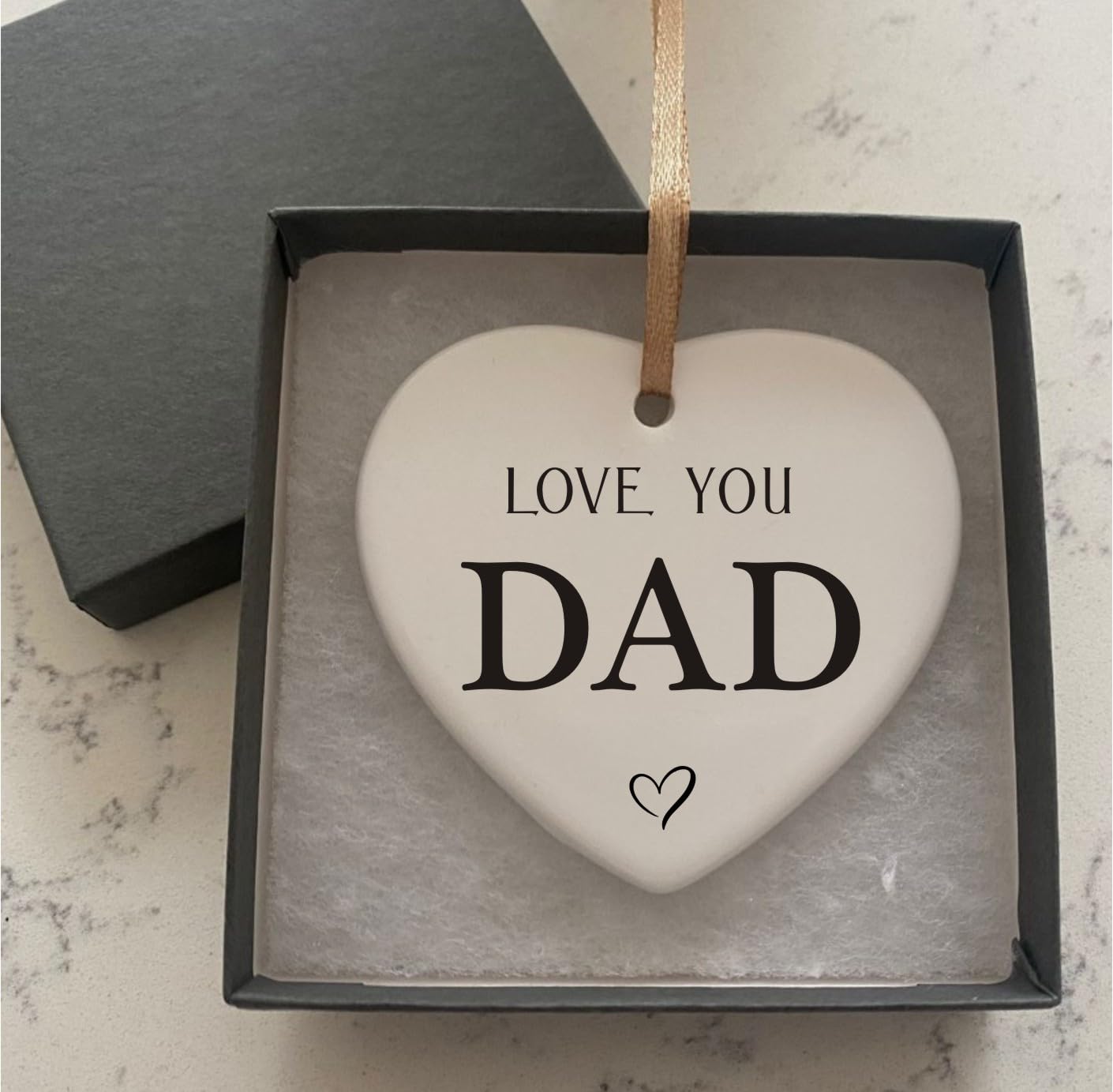 Love You Dad Fathers Day Birthday Special Occasion Ceramic Heart With Gift Box Plaque Gift Sign cr102