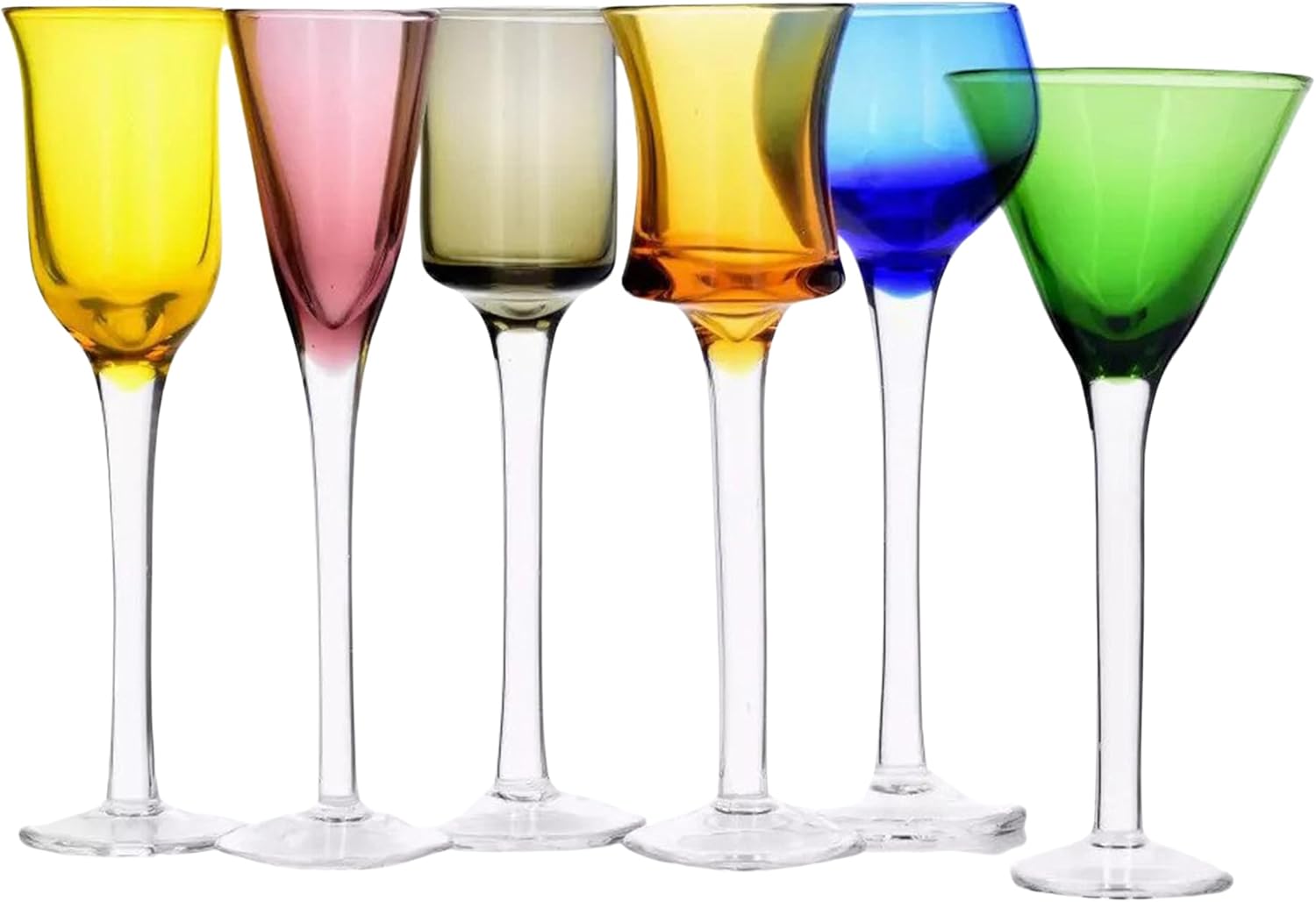 DUKA Colored Cordial Glasses with Stem Different Colored