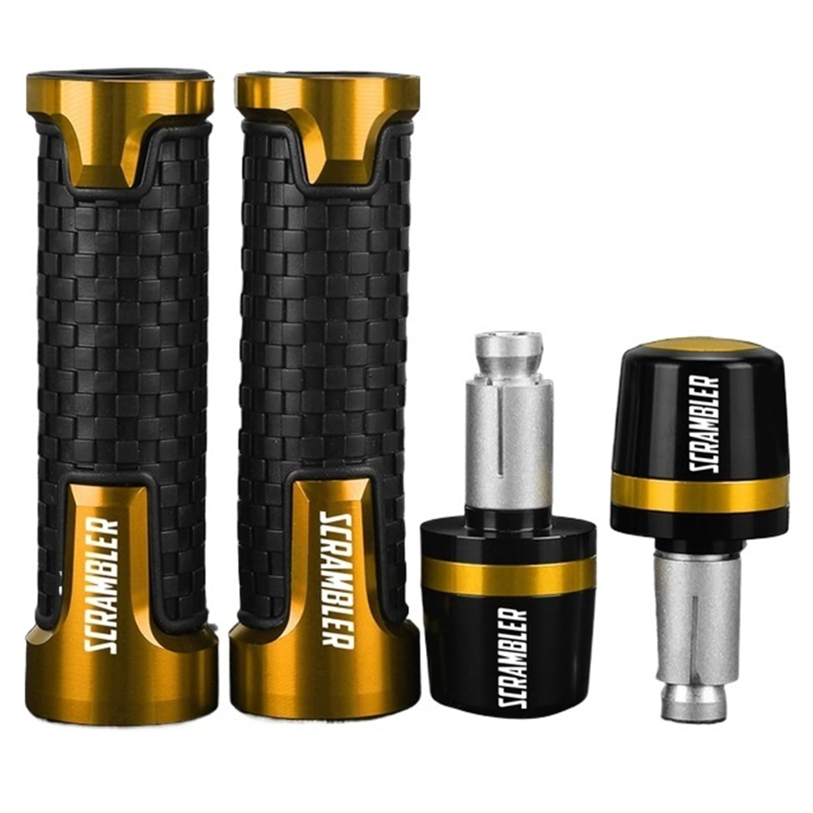 per Ducati Scrambler SCRAMBLER400/800/1100 Moto Manubrio Maniglie Bar Grip estremità Tappo Spina 7/8 ''22 MM(Gold Gold)
