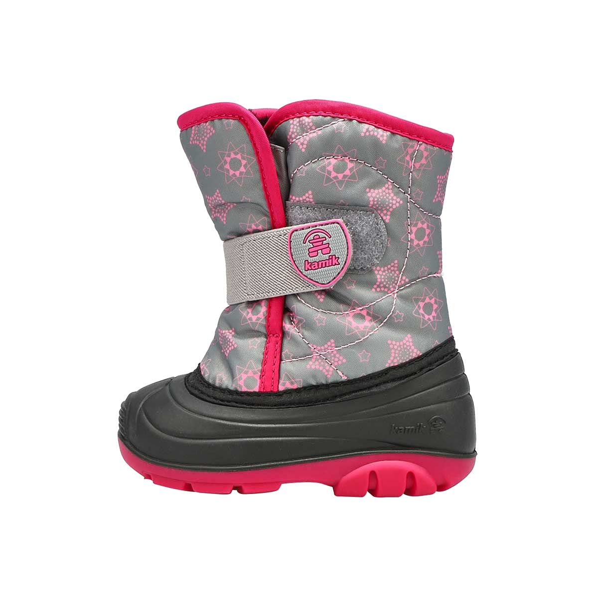Kamik Infant's Snowbug4 Pull On Waterproof Winter Boot Gry/Fchsa 8 Medium US