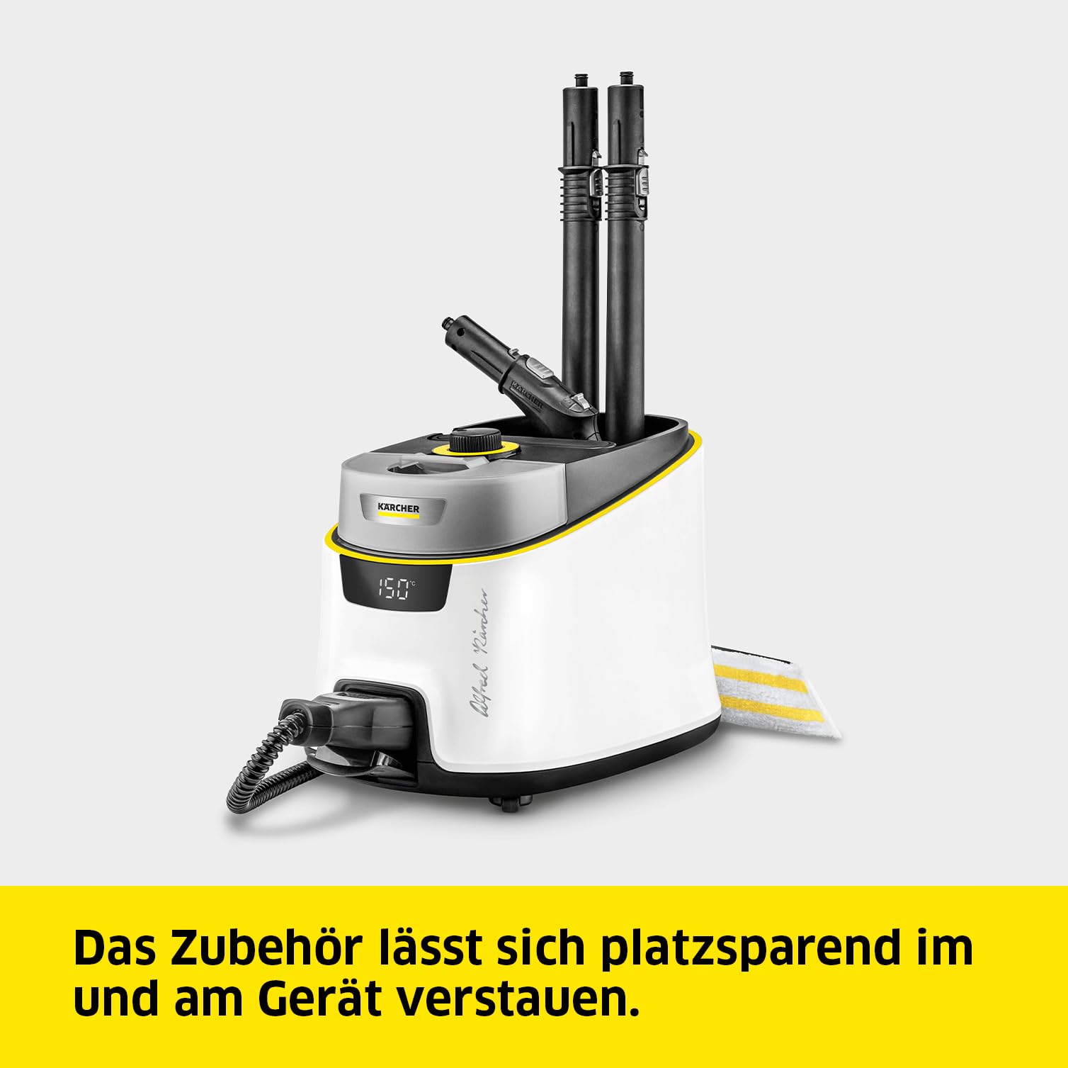 Kärcher Dampfreiniger SC 5 Deluxe Signature Line, 4 Bar, ca 130 m² Flächenleistung, 2250 W Heizleistung, in 3 min aufgeheizt, mit Teppichgleicher