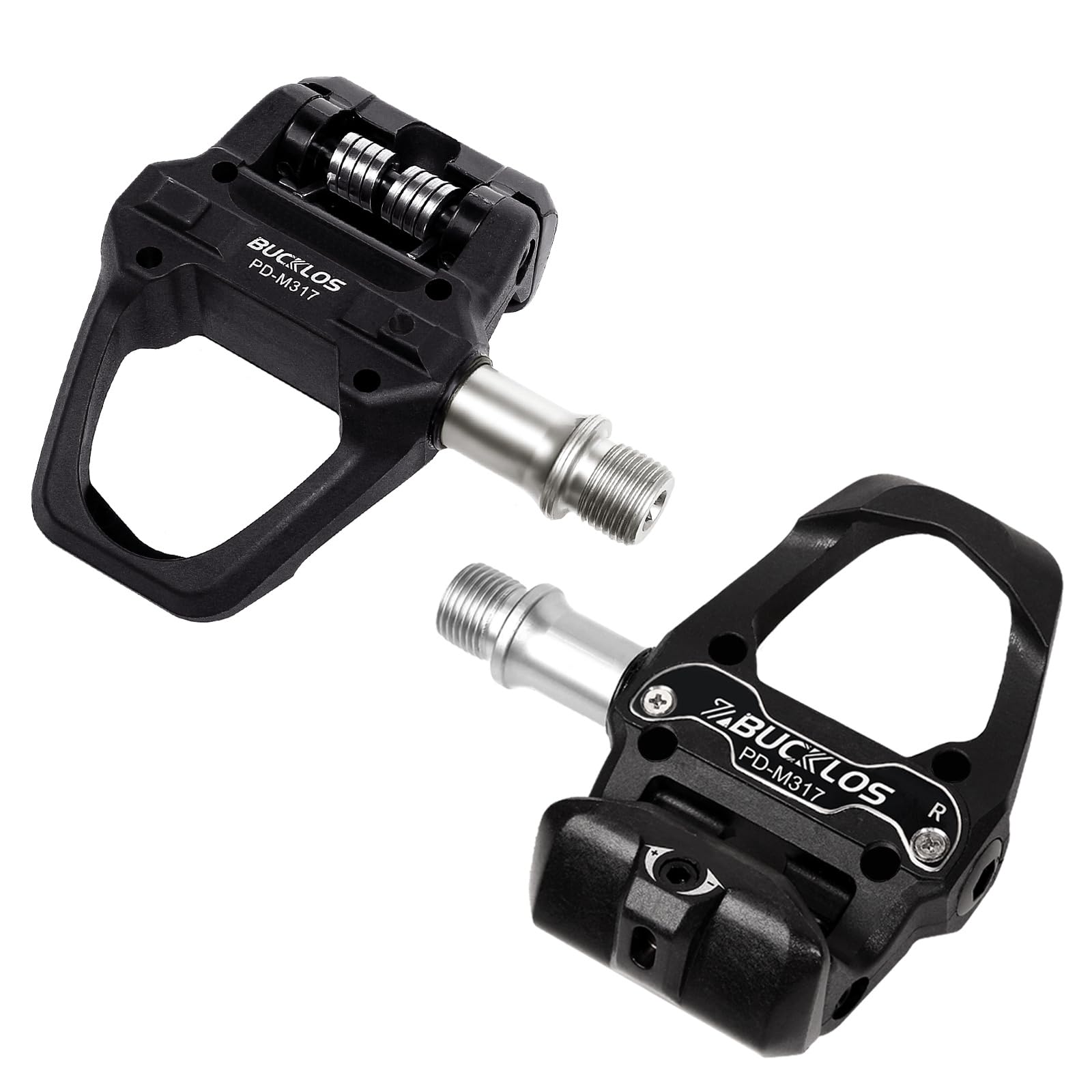 Bucklos Look Delta, SPD Spin Bike Fahrrad-Pedale – kompatibel mit Peloton & Shimano SPD Fit Rennrad/Indoor Outdoor Radfahren (9/16 Zoll Clips Pedalersatz)