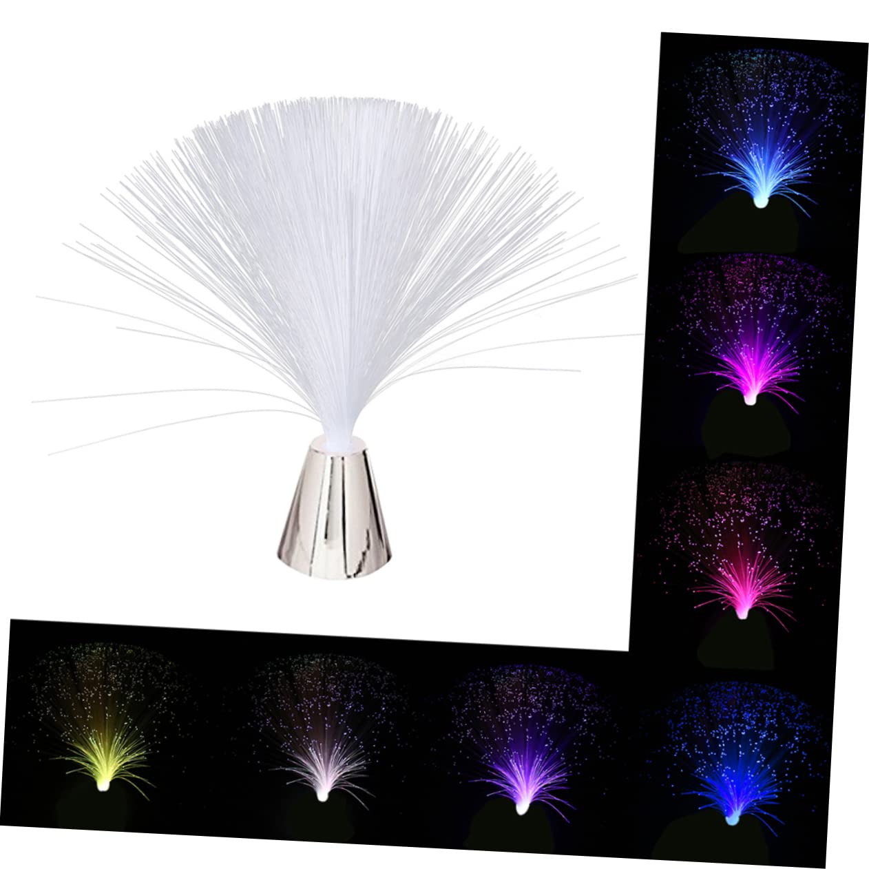 HOLIDYOYO 4Pcs Colorful Fiber Optic Lights LED Decorative Lamps for Parties Bars and Home Decor No Battery Required for Festivals and Events