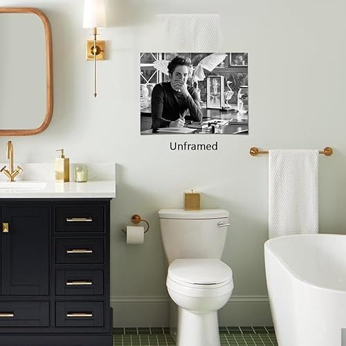 Miniatura 4 de Divertido arte de pared de baño, póster de película de pollitos blancos para decoración de pared de baño, impresiones en lienzo en blanco y negro