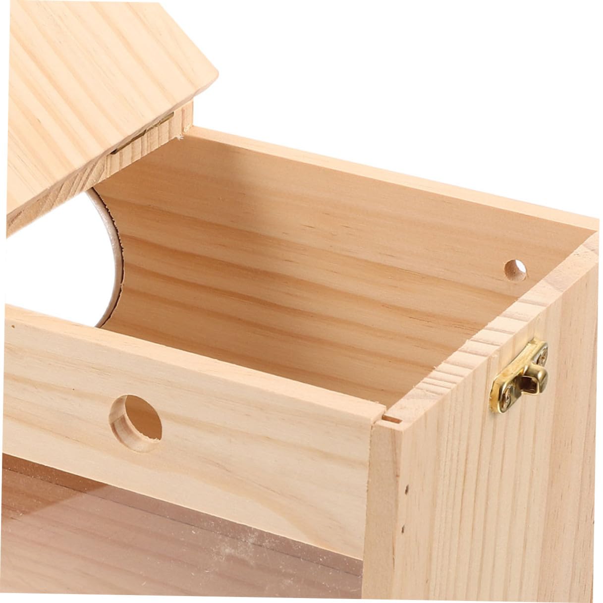 DOITOOL Caja Nido de Madera Beige para Pájaros Diseño Práctico y Fácil de Limpiar Adecuado para Periquitos y Agapornis en Decoración Interior y Exterior