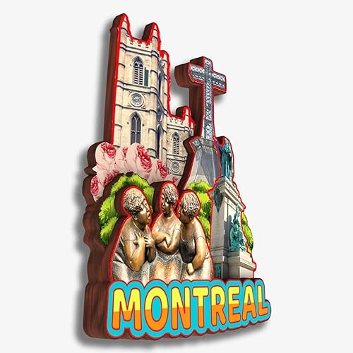 Miniatura 2 de Montreal - Imán para nevera de Canadá, colección de madera, madera 3D, hecho a mano, recuerdos de ciudad, imán para nevera, decoración del hogar,