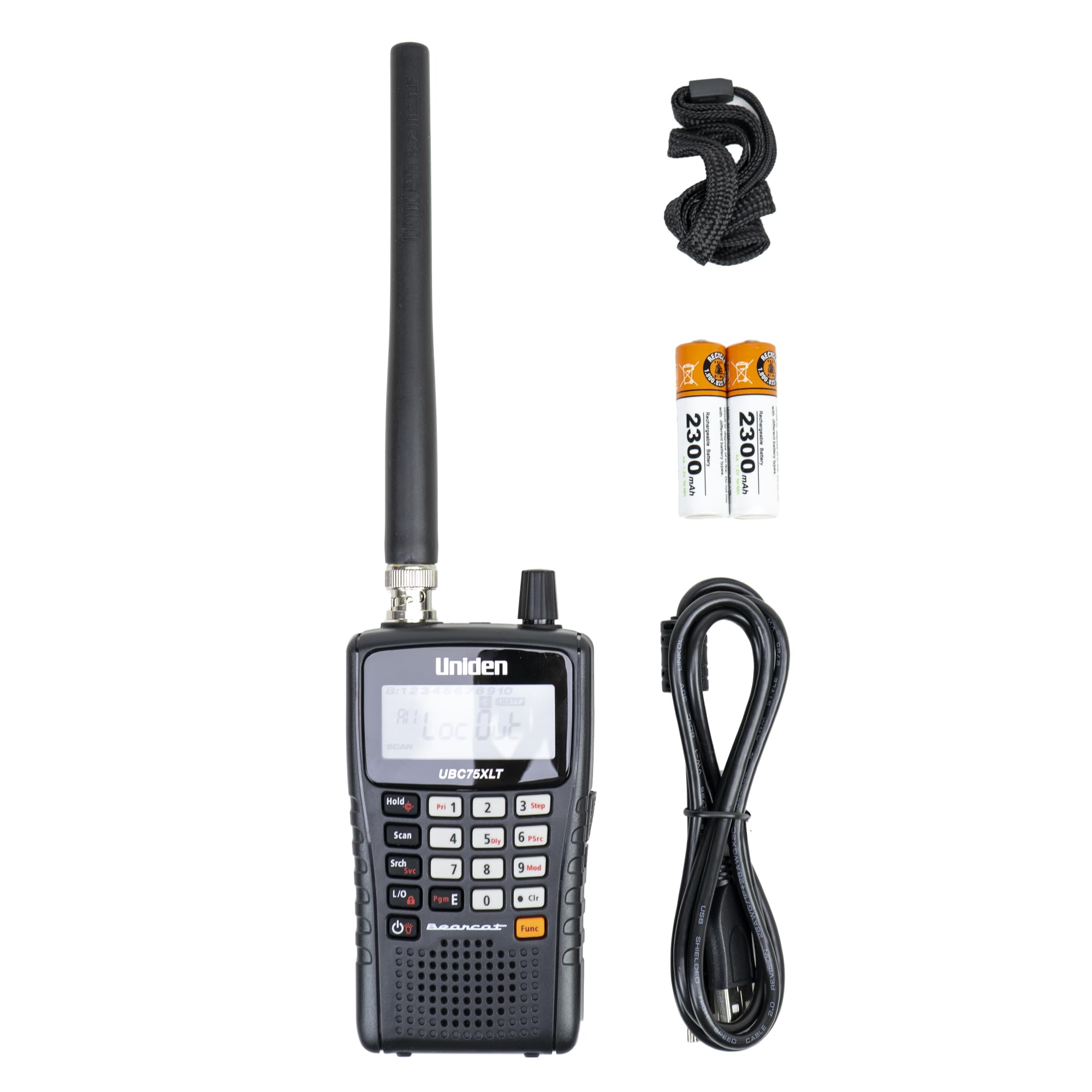 Kit de escáner de Mano Uniden UBC75XLT + Almohadilla Adhesiva de Regalo Azul