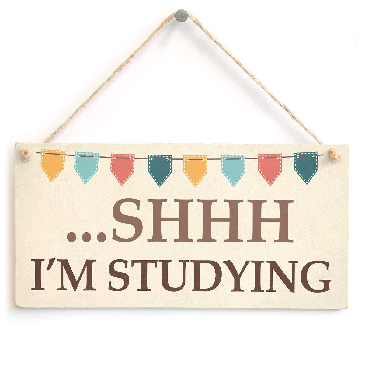 Meijiafei Shhh I'm Studying - Funny Do Not Disturb Home Accessory Gift Sign for Students 10" X 5"