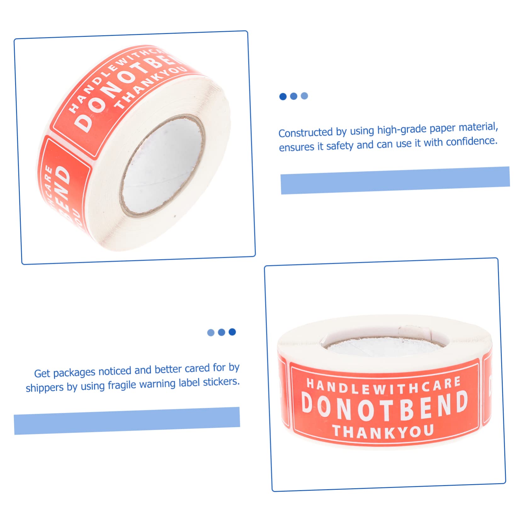 GANAZONO 2 Rolls Handle with Care Stickers Packing Fragile Labels for Safe Shipping Warning Decals for Boxes Bottles and More Strong Self Adhesive Easy to Use
