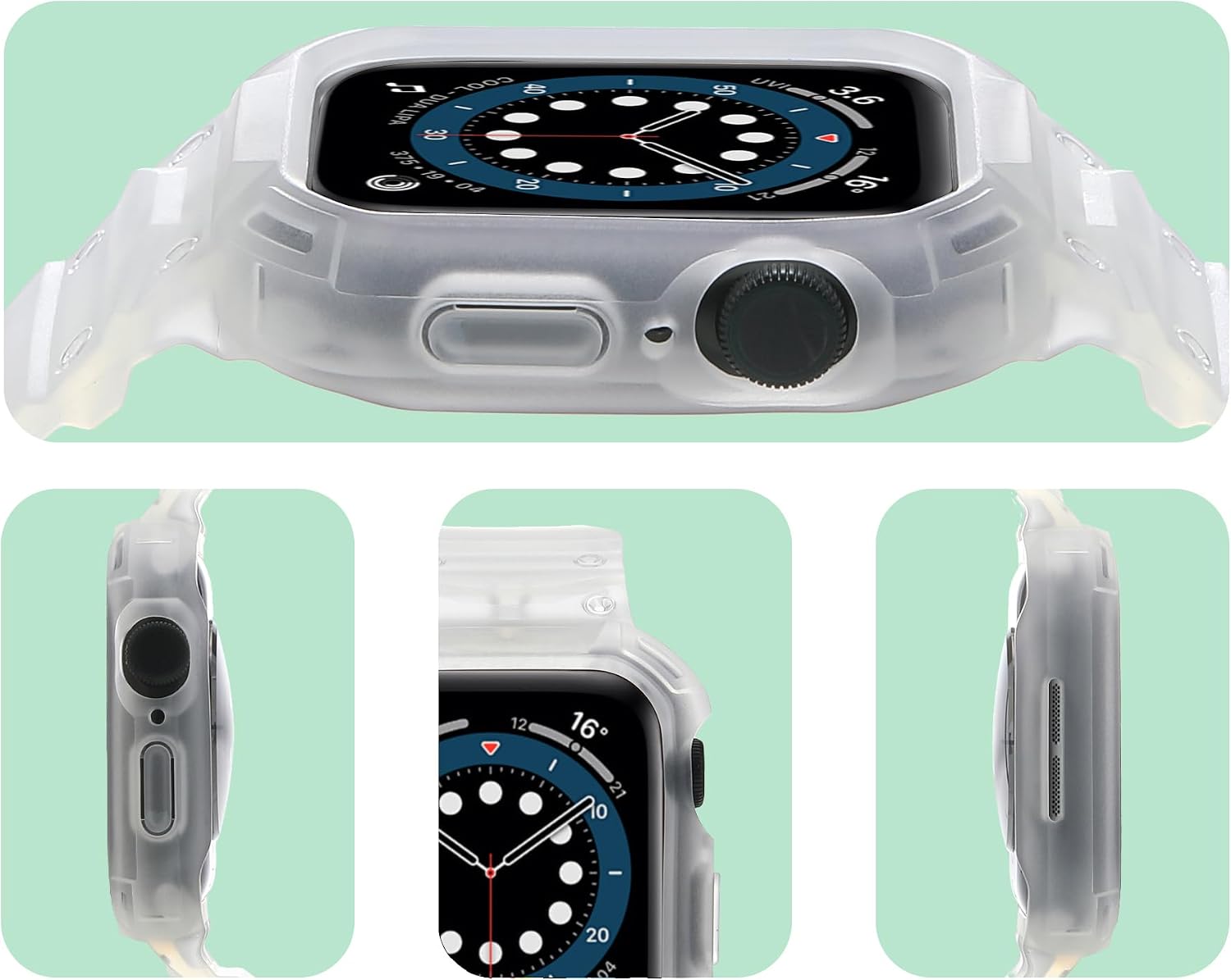 Compatible with Apple Watch Series 11 Series 10 46mm 42mm Band with Case Wristbands Shockproof Durable Rugged Protective Case with Soft Silicone Replacement Watch Strap for Men Women