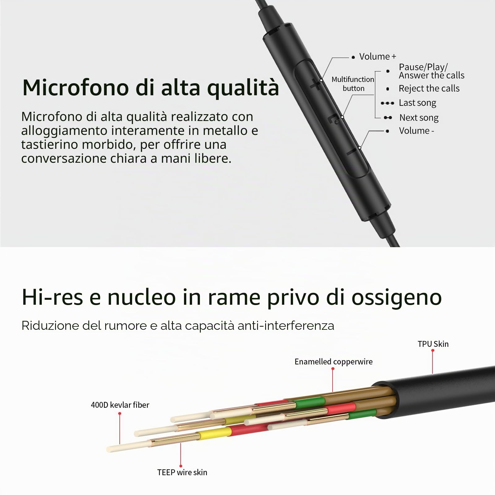 SoundMAGIC E80D Auricolari Cablati USB-C, Micro, DAC Hi-Res, HiFi, Nero