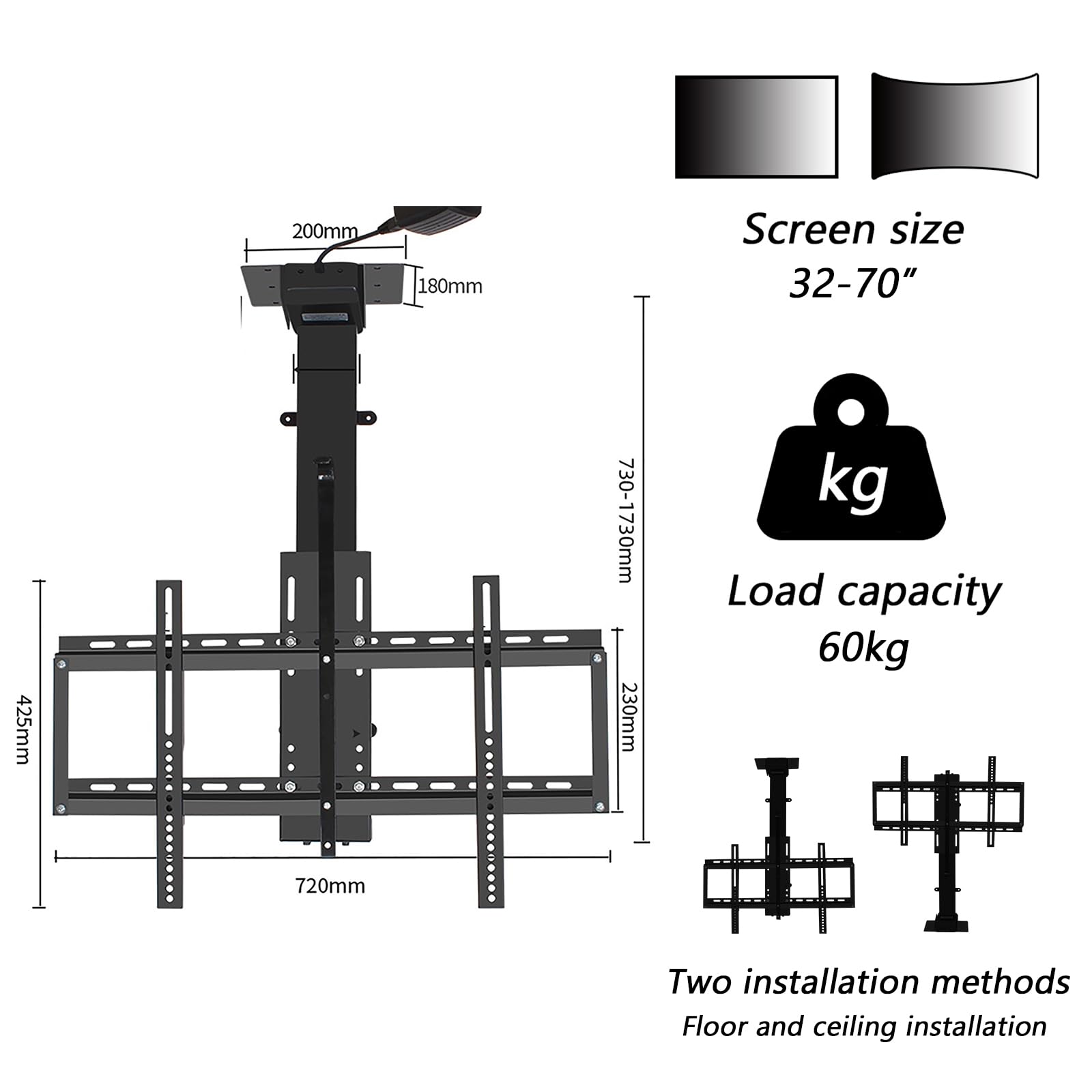 Mounting Mounting 32-70 Pollici TV Elevatore Motorescente Remoto - Dettaglio