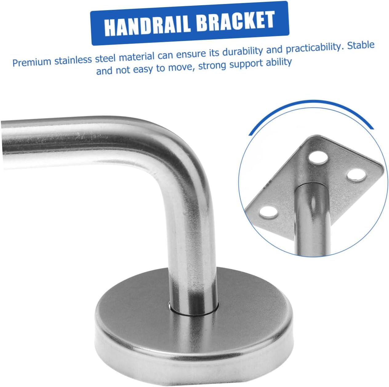 5 Pcs Handrail Wall Bracket Durable Stainless Steel for Stairs Outdoor Steps Mount