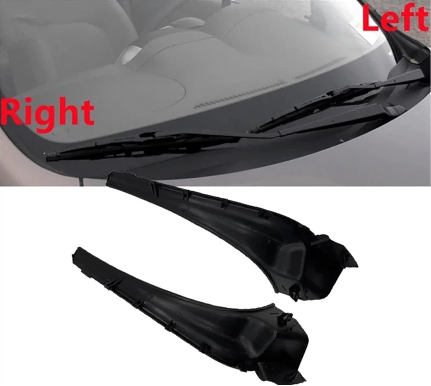 Wiper Side Cowl Cover Trim Panel 1Pair for Nissan for Sentra for Sunny 2010-2015 Front Corner Windshield Wiper Cowl Cover Extension Trim 66895-1HM0A 66894-1HM0A