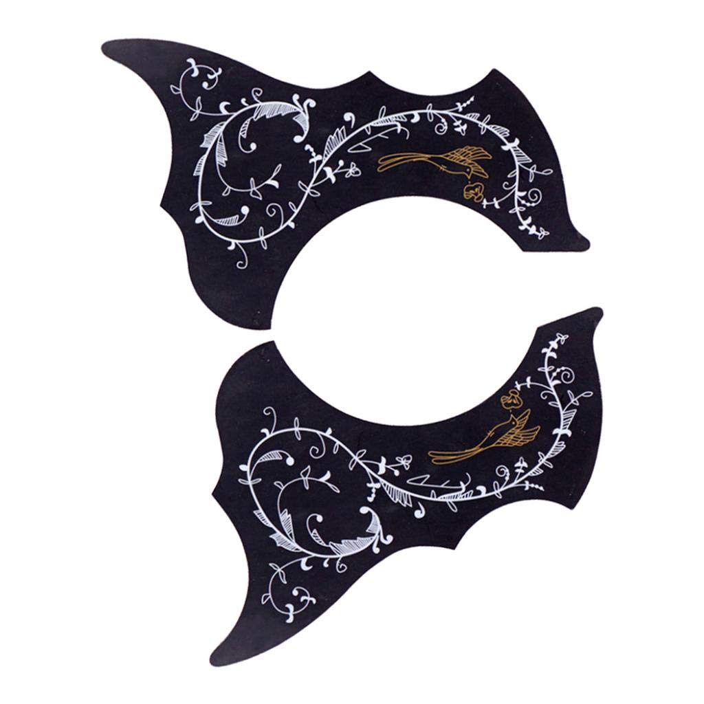 SM SunniMix 2Pcs Acoustic Guitar Pickguard, Self Adhesive Scratchplate Universal Sticker for Left Right Handed 40/41'' Folk Guitar Pickguard Scratch Plate, Black