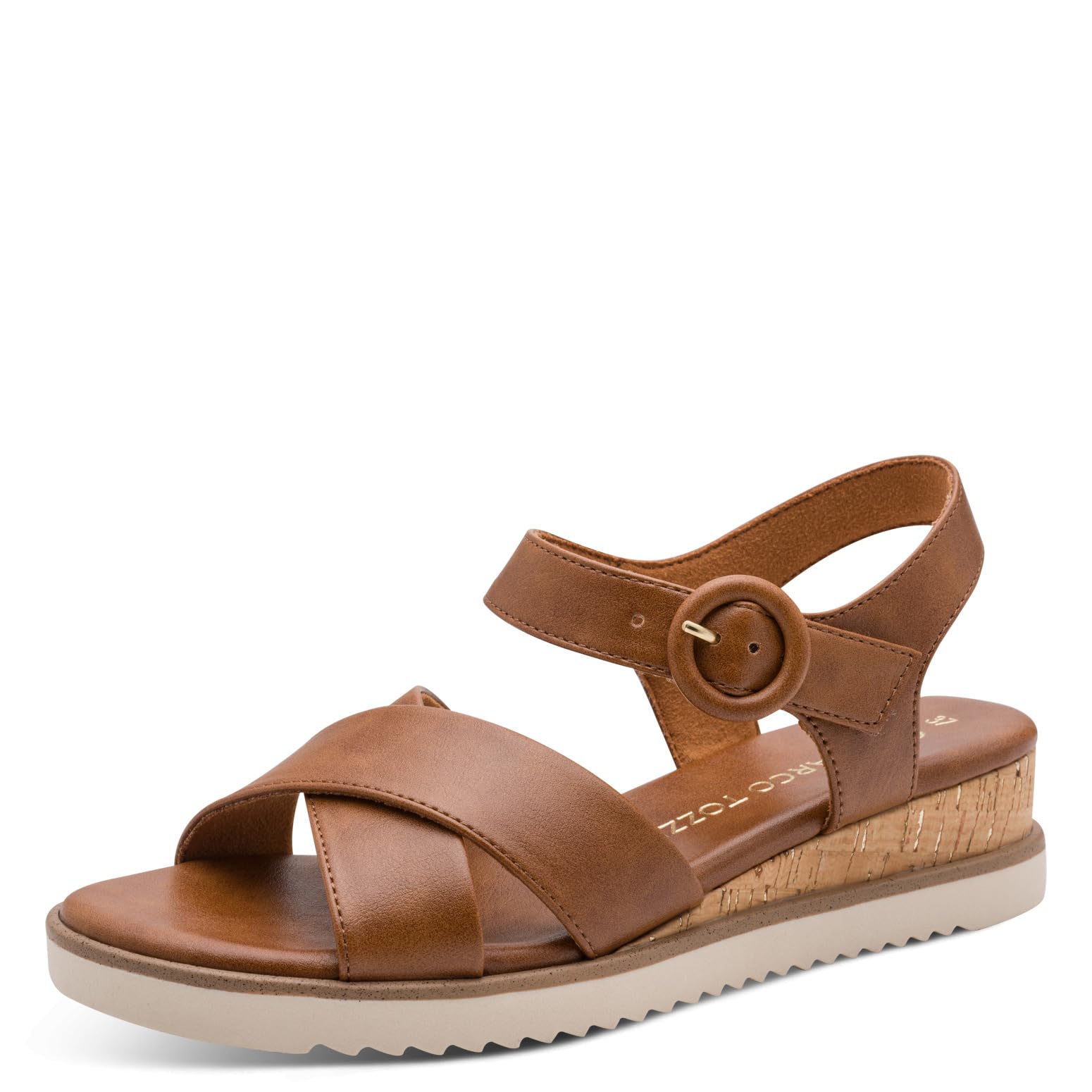 MARCO TOZZI Women's Sandal soft Feel Me Footbed Vegan soft Lining Vegan, brown (COGNAC), 5.5 UK