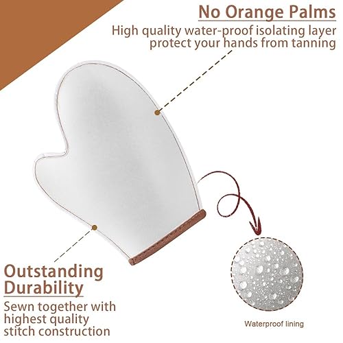 Miniatura 9 de Paquete de 5 aplicadores de manopla autobronceadora, guante autobronceador, manopla bronceadora facial, aplicador de loción para la espalda, guante
