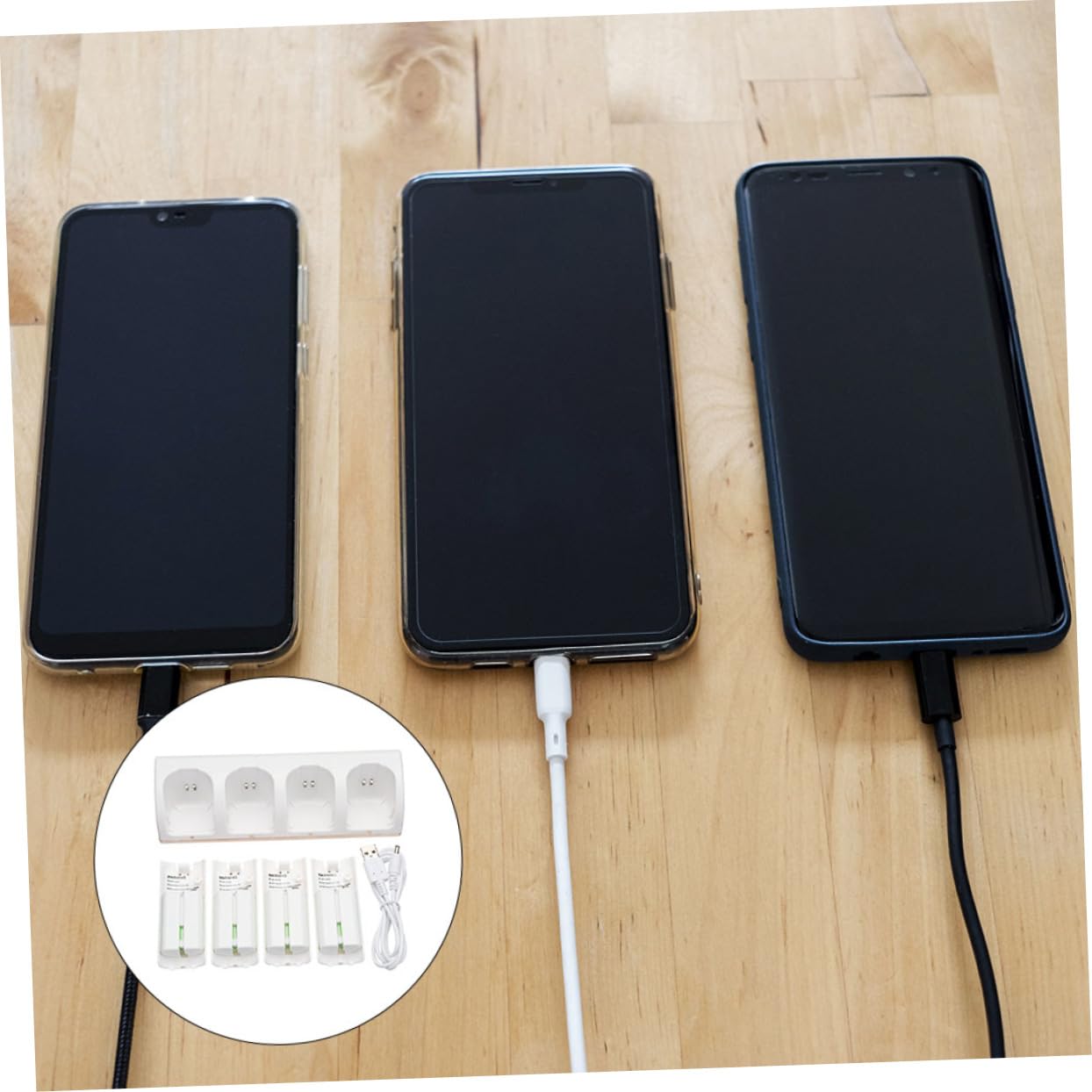Gatuida Adattatore per Pile Slot di Ricarica Stazione di Ricarica Batteria Caricabatterie USB Resistente e Riutilizzabile Compatto e Bianco